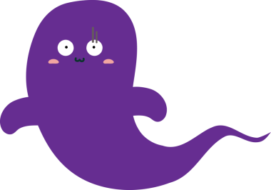 sevimli çizgi hayalet beyaz arka plan üzerinde