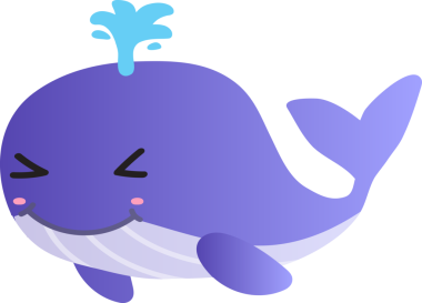 Şirin gülümseyen balina, vektör illüstrasyonu