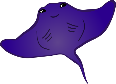 Şirin vatoz karikatür, balık deniz hayvanı.