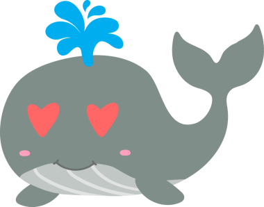 sevimli balina kalp ile