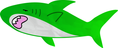 Yeşil balina çizimi, beyaz arkaplanda vektör