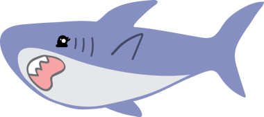 Şirin köpekbalığı çizgi film vektör çizimi