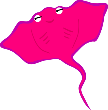 Şirin vatoz karikatür, balık deniz hayvanı.