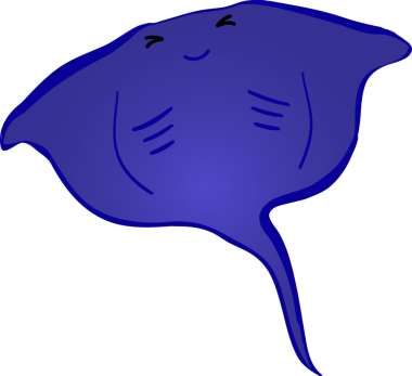 Şirin vatoz karikatür, balık deniz hayvanı.