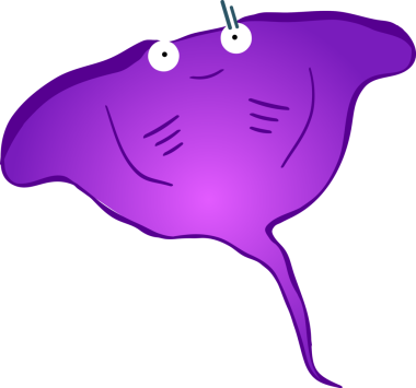 Şirin vatoz karikatür, balık deniz hayvanı.