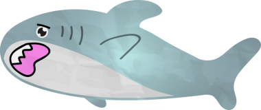 Beyaz arka planda sevimli çizgi film balinası