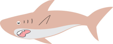 karikatür sevimli köpekbalığı diş vektörü çizimi ile