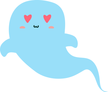 Şirin hayalet. Vektör çizimi. izole çizgi film.