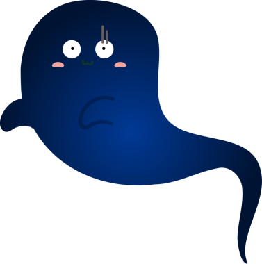 Cadılar bayramı mavi hayaleti. Beyaz bir arka planda izole edilmiş. vektör illüstrasyonu