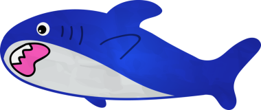 Çizgi film balinası, beyaz arkaplanda resim