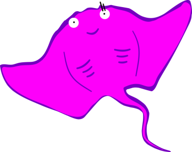 Şirin vatoz karikatür, balık deniz hayvanı.