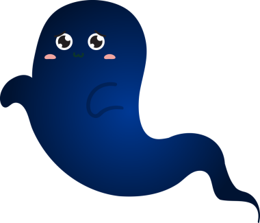 beyaz arkaplanda izole edilmiş hayalet çizgi film karakteri