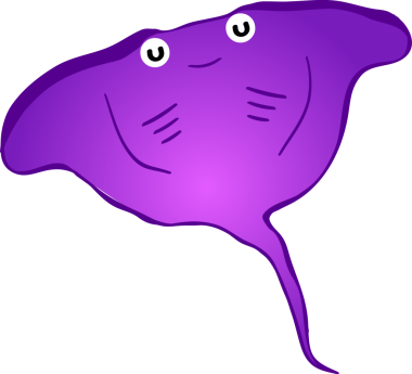 Şirin vatoz karikatür, balık deniz hayvanı.