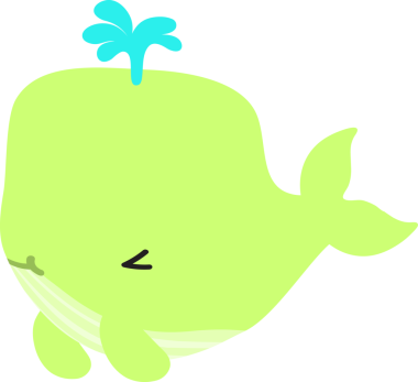 vektör şirin çizgi film şirin yeşil balina