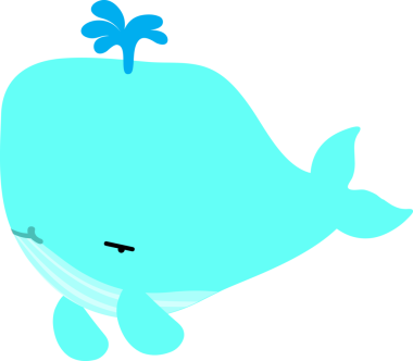 Çizgi film şirin balina, vektör çizimi