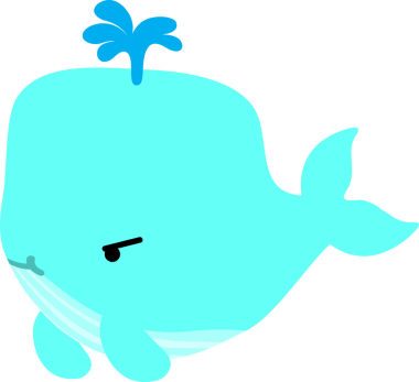 şirin çizgi film mavi balina vektörü