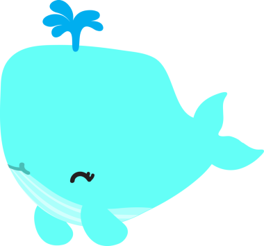 konuşma balonu ile sevimli karikatür balina