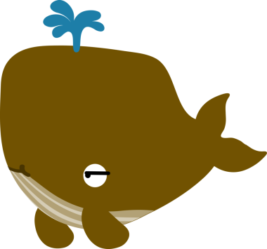 Tatlı balinanın vektör karikatür çizimi. beyaz arkaplanda izole.