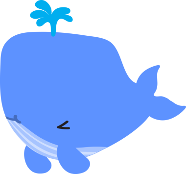 Mavi balina, illüstrasyon, beyaz arkaplan vektörü.