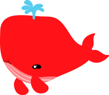 vektör karikatür kırmızı gözlü şirin kırmızı balina