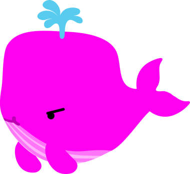 cute purple whale, illustration, vector on white background