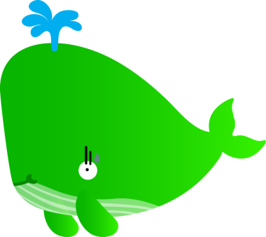 şirin balina, vektör, renk çizimi.