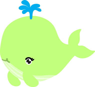 Tatlı bir karikatür balinasının vektör çizimi.