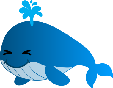 şirin mavi balina, vektör resimleme rengi.