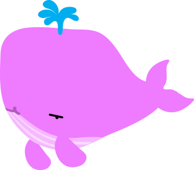 Büyük gözlü şirin bir mor balinanın çizgi film karakteri.