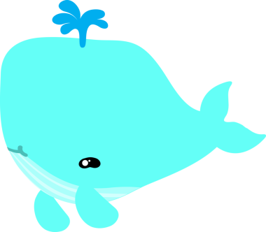 Sevimli çizgi balinanın beyaz arka plan üzerinde