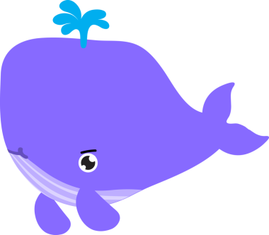 şirin mor balina vektör illüstrasyonu