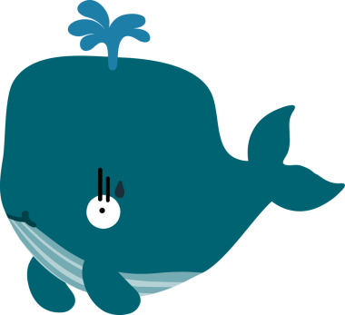 Mavi balina, illüstrasyon, beyaz arkaplan vektörü
