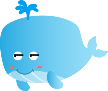 Şirin mavi çizgi film balinası