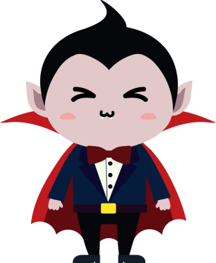 Tatlı ejderha çizgi filmi Cadılar Bayramı, vampir.