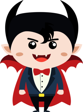 Tatlı ejderha çizgi filmi Cadılar Bayramı, vampir.