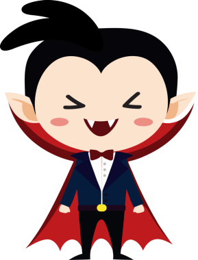 Tatlı ejderha çizgi filmi Cadılar Bayramı, vampir.