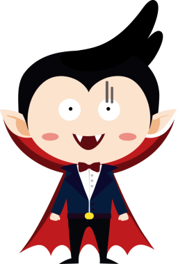 Tatlı ejderha çizgi filmi Cadılar Bayramı, vampir.