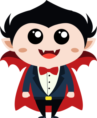 Tatlı ejderha çizgi filmi Cadılar Bayramı, vampir.