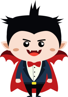 Tatlı ejderha çizgi filmi Cadılar Bayramı, vampir.