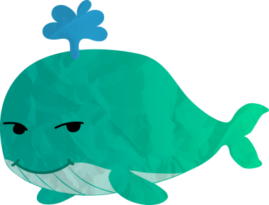 Sevimli balina, illüstrasyon, beyaz arka plan vektör