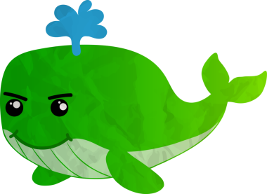 Çizgi film şirin balina, vektör çizimi