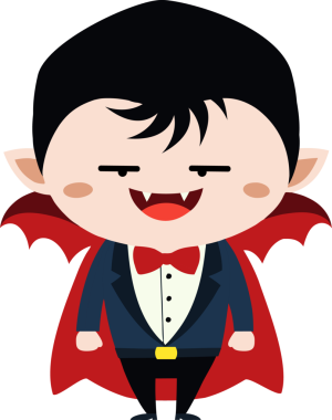 Tatlı ejderha çizgi filmi Cadılar Bayramı, vampir.