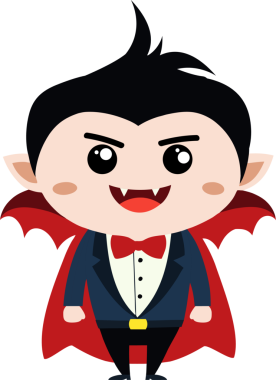 Tatlı ejderha çizgi filmi Cadılar Bayramı, vampir.