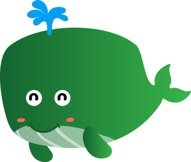 Çizgi film sevimli yeşil balina