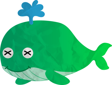 yeşil fok balina karakteri, vektör, illüstrasyon, simge