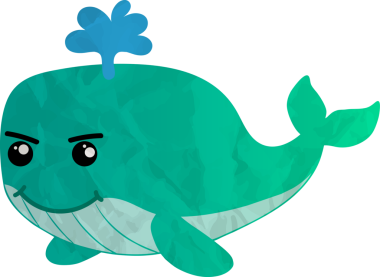 şirin balina karikatürü, illüstrasyon, vektör