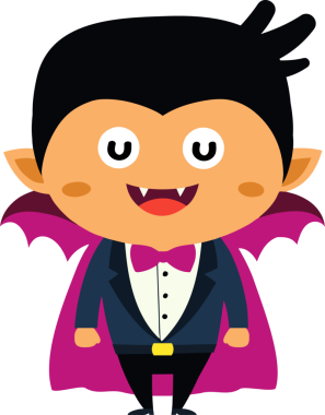 Tatlı ejderha çizgi filmi Cadılar Bayramı, vampir.