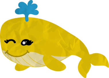 Sarı balina çizgi filminin vektör çizimi