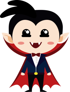 Tatlı ejderha çizgi filmi Cadılar Bayramı, vampir.