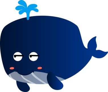 Çizgi film şirin mavi balina, vektör çizimi